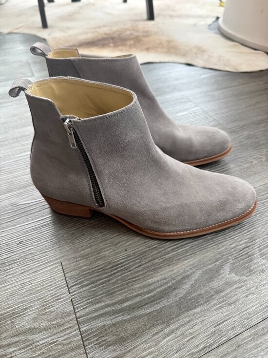  Gray Suede Chelsea Boots - Size 44 (US 10.5)